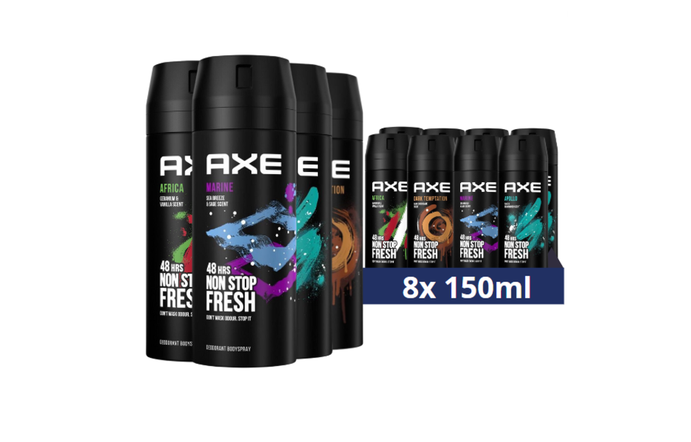 AXE Deodorant Bodyspray Mix Geschenkset - 8 stuks - Voordeelverpakking