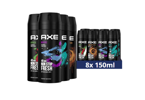 AXE Deodorant Bodyspray Mix Geschenkset - 8 stuks - Voordeelverpakking