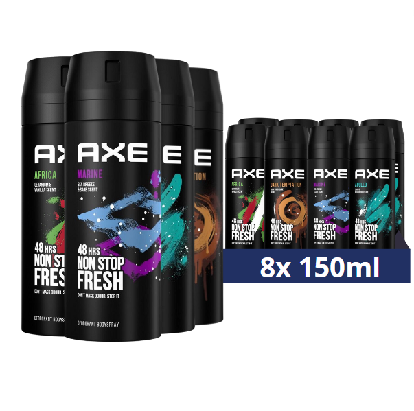AXE Deodorant Bodyspray Mix Geschenkset - 8 stuks - Voordeelverpakking