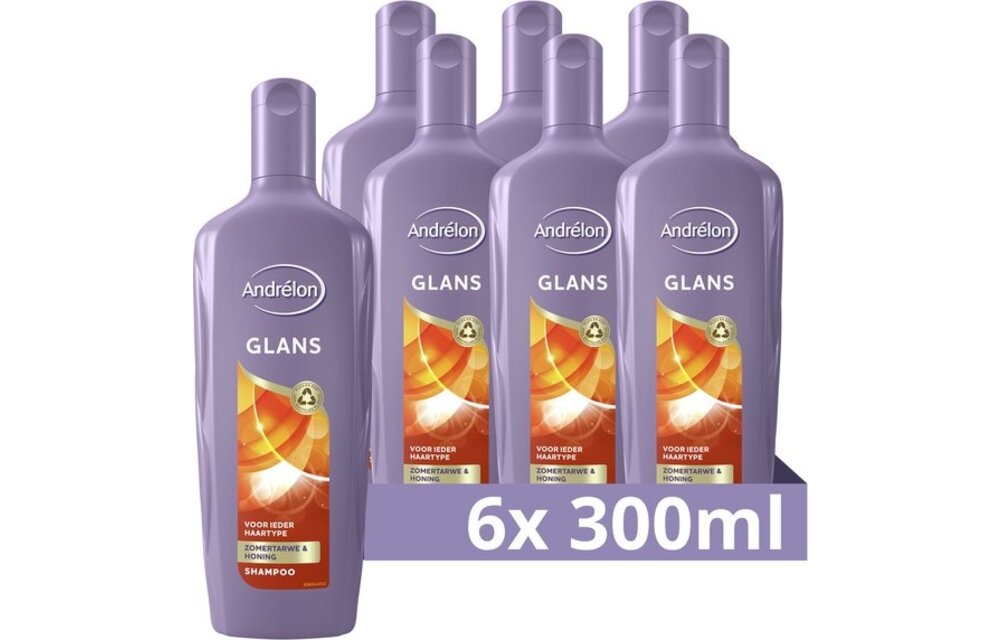 Andrelon Shampoo Glans 300ML - 6 Stuks - Voordeelverpakking