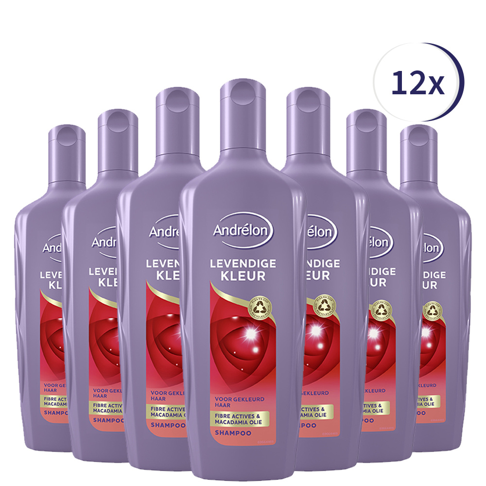 Andrélon Levendige Kleur Shampoo - 12 x 300 ml - Voordeelverpakking