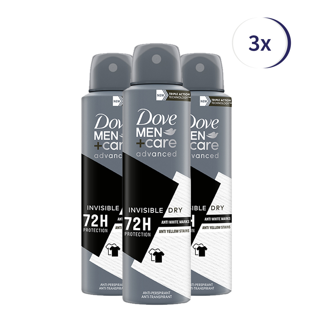 Dove Men+Care Deodorant Spray Invisible Dry - Voordeelverpakking 3 x 150 ml