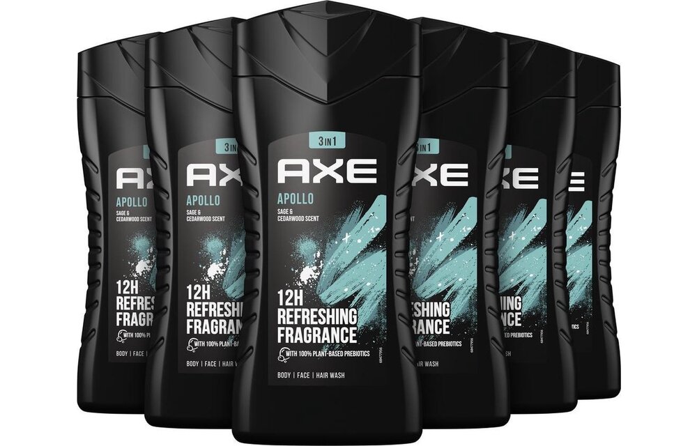 Axe 3-in-1 Douchegel - Apollo - 6 x 250 ml - Voordeelverpakking