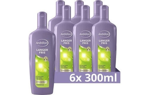 Andrélon Langer Fris Shampoo - 6 x 300 ml - Voordeelverpakking
