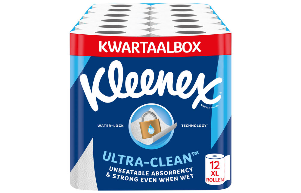Kleenex keukenpapier - Keukenrol Ultra Clean - 12 Maxi XL rollen - Voordeelverpakking