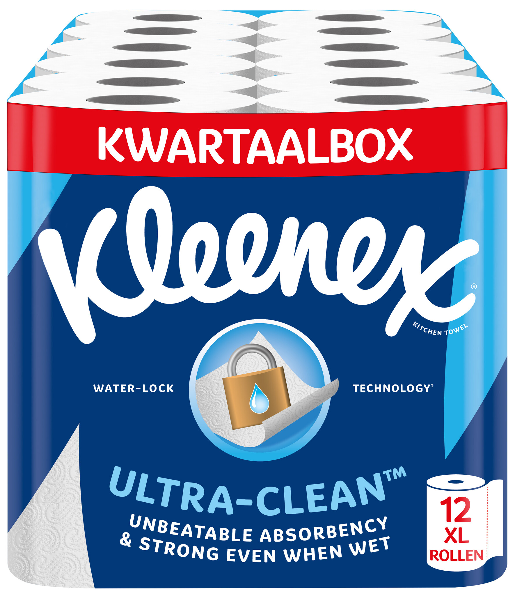 Kleenex keukenpapier - Keukenrol Ultra Clean  - 12 Maxi XL rollen - Voordeelverpakking