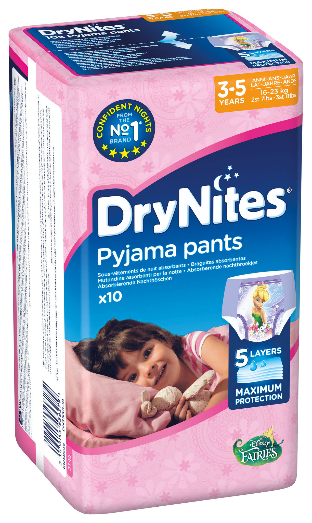 DryNites luierbroekjes - meisjes - 3 tot 5 jaar (16 - 23 kg) - 30 stuks - voordeelverpakking