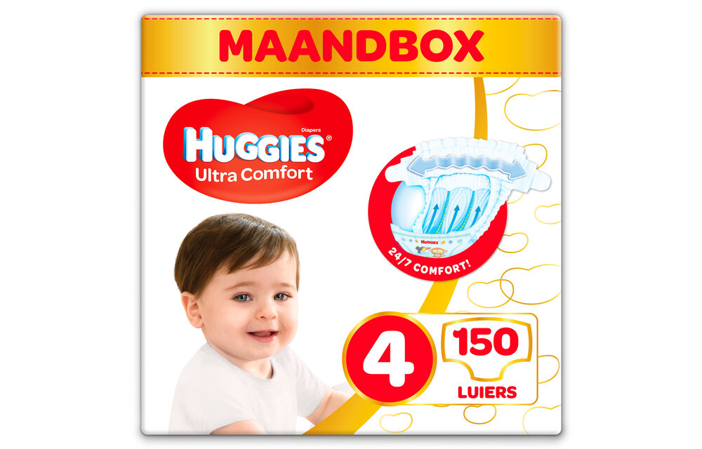 Huggies luiers - Maat 4 (7 tot 18 kg) - 150 stuks - Voordeelverpakking