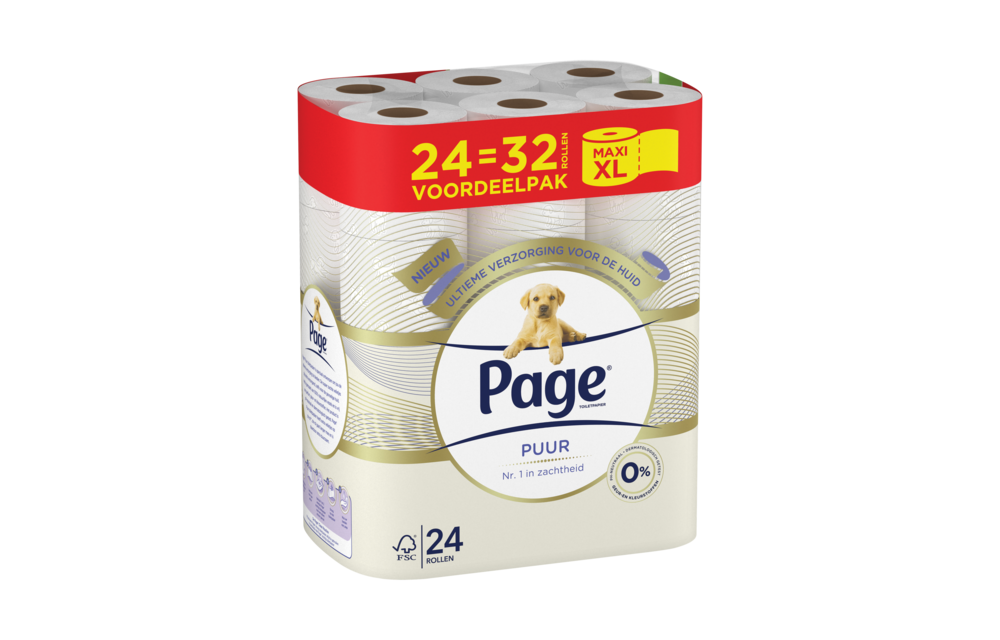 Page Puur toiletpapier - 24 rollen - extra duurzaam wc papier - voordeelverpakking