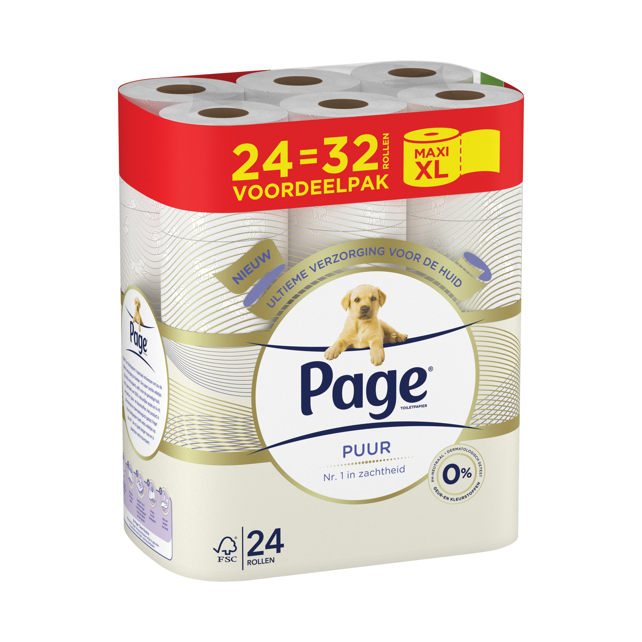 Page Puur toiletpapier - 24 rollen - extra duurzaam wc papier - voordeelverpakking