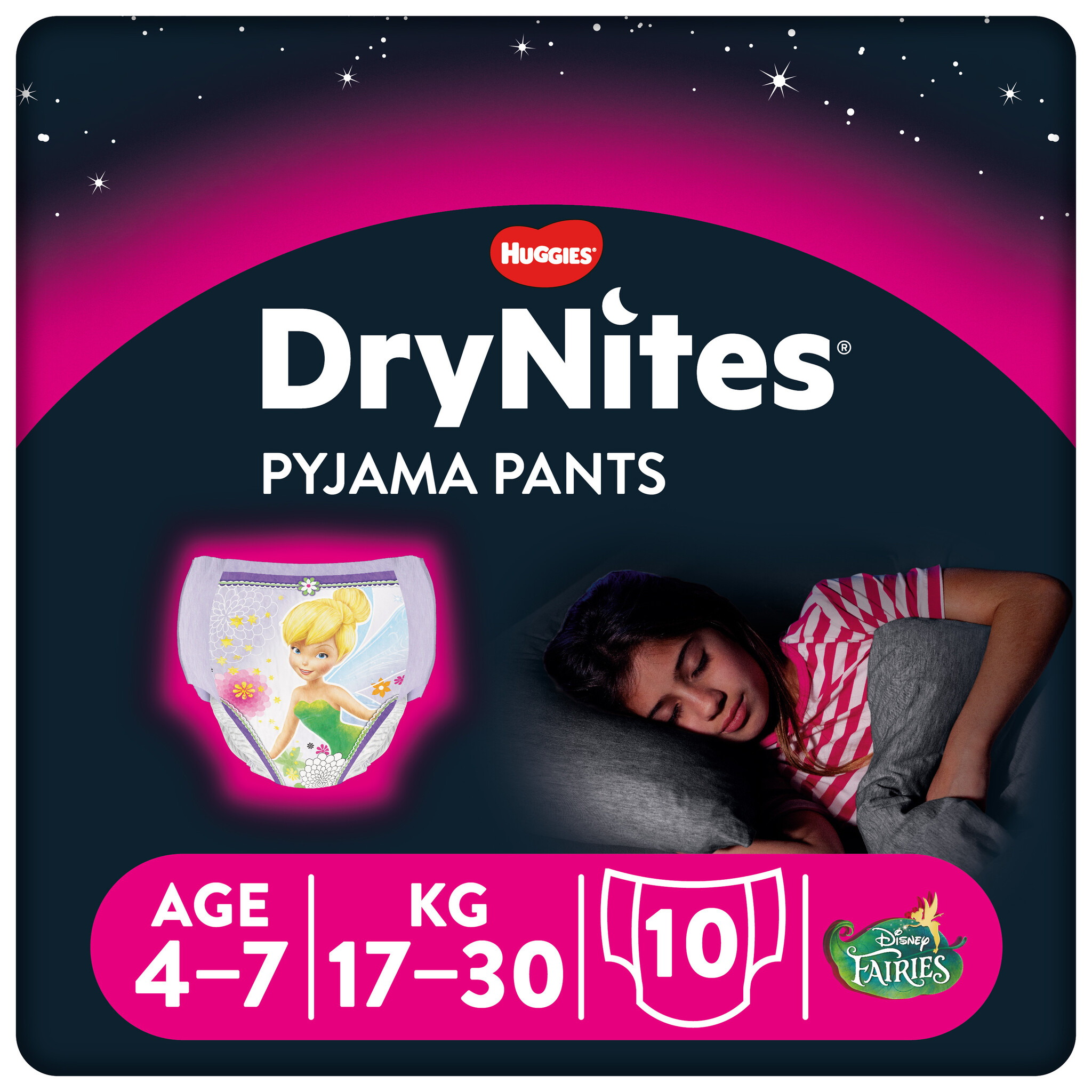 DryNites luierbroekjes - meisjes - 4 tot 7 jaar (17 - 30 kg) - 30 stuks - voordeelverpakking