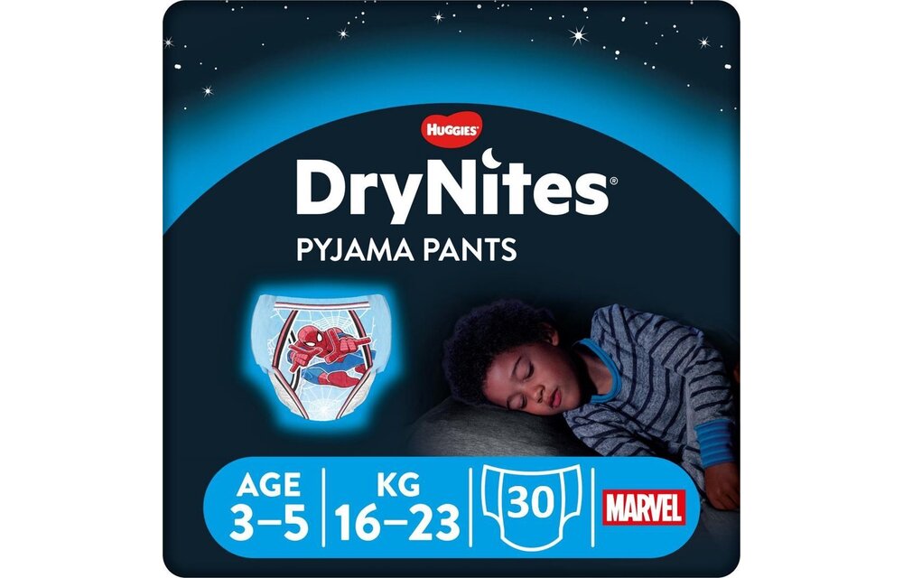 DryNites luierbroekjes - jongens - 3 tot 5 jaar (16 - 23 kg) - 30 stuks - voordeelverpakking