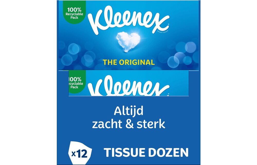 Kleenex tissues - The Original - Voordeelverpakking - 12 x 72 stuks = 864 zakdoekjes