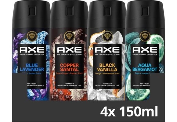 AXE Fine Fragrance Collection set - Deodorant Bodyspray Mix - 4 stuks