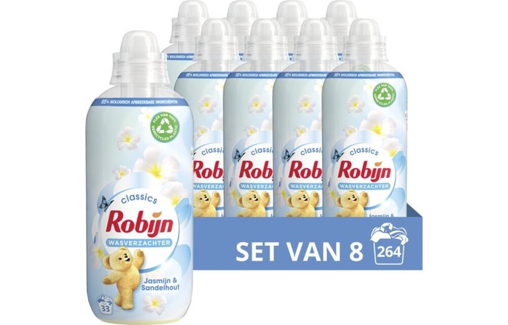 Robijn Classics Jasmijn & Sandelhout Wasverzachter - 8 x 33 wasbeurten - Voordeelverpakking