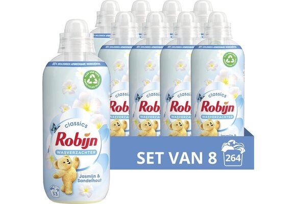 Robijn Classics Jasmijn & Sandelhout Wasverzachter - 8 x 33 wasbeurten - Voordeelverpakking