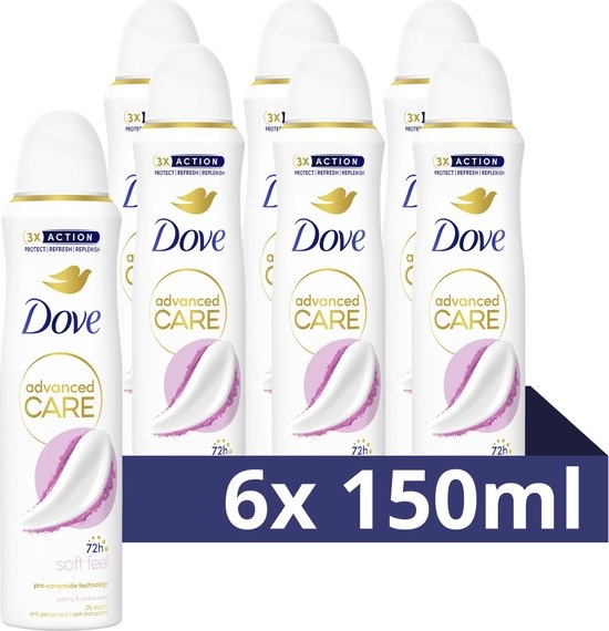 Dove Soft Feel Anti-transpirant Deodorant 6 x 150 ml - Voordeelverpakking