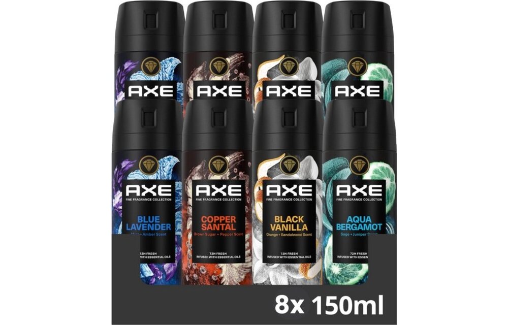 AXE Fine Fragrance Collection set - Deodorant Bodyspray Mix - 8 stuks - Voordeelverpakking