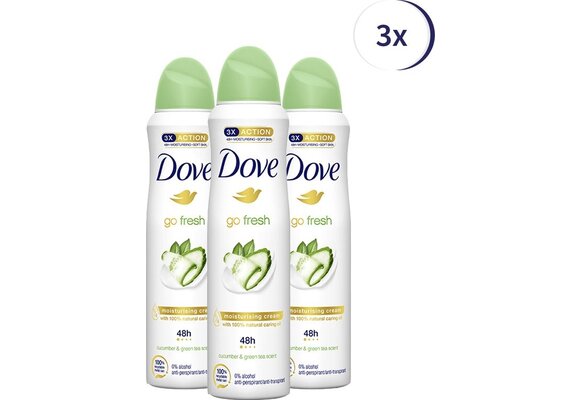 Dove Go Fresh Anti-transpirant Deodorant Spray Cucumber - 3 x 150 ml - Voordeelverpakking