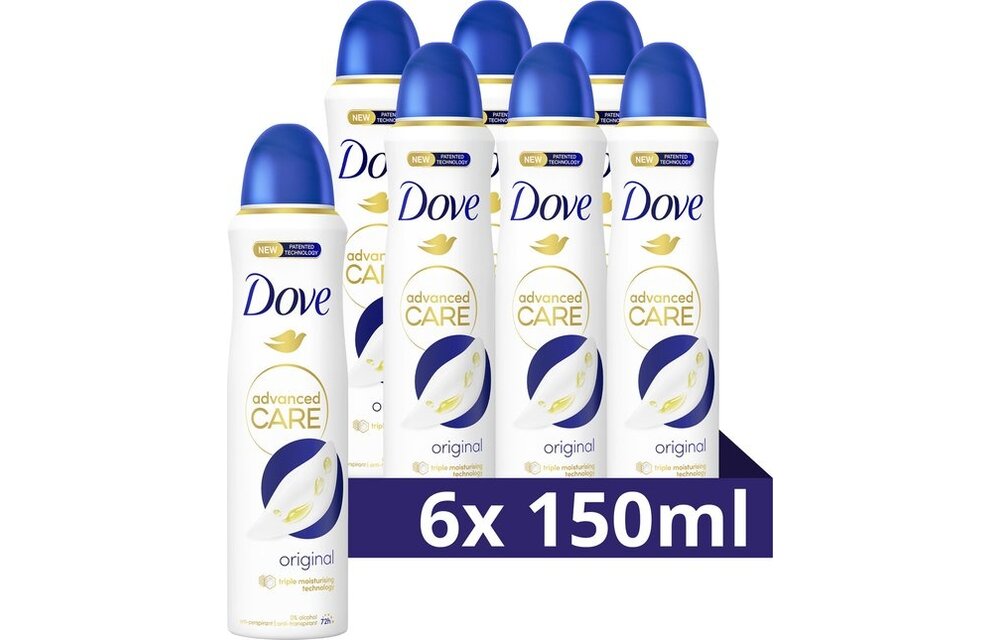 Dove Advanced Care Original Anti-Transpirant Deodorant Spray - 6 x 150 ml - Voordeelverpakking