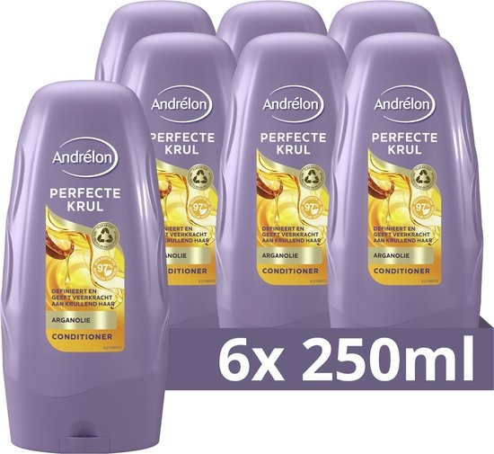 Andrélon Conditioner - Perfecte Krul - verrijkt met arganolie - 6 x 250 ml - Voordeelverpakking