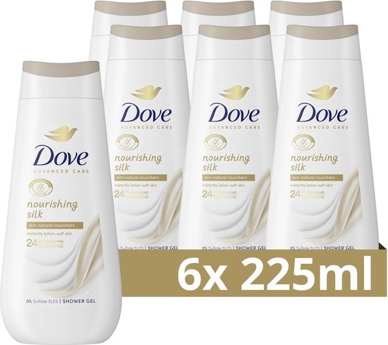 Dove Advanced Care Verzorgende Douchegel - Nourishing Silk - 6 x 225 ml - Voordeelverpakking