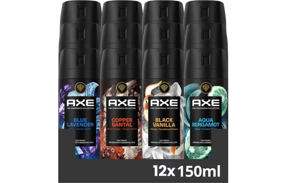 AXE Fine Fragrance Collection set - Deodorant Bodyspray Mix - 12 stuks - Voordeelverpakking