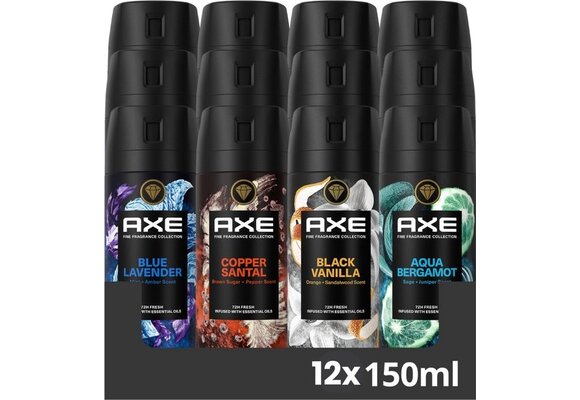 AXE Fine Fragrance Collection set - Deodorant Bodyspray Mix - 12 stuks - Voordeelverpakking