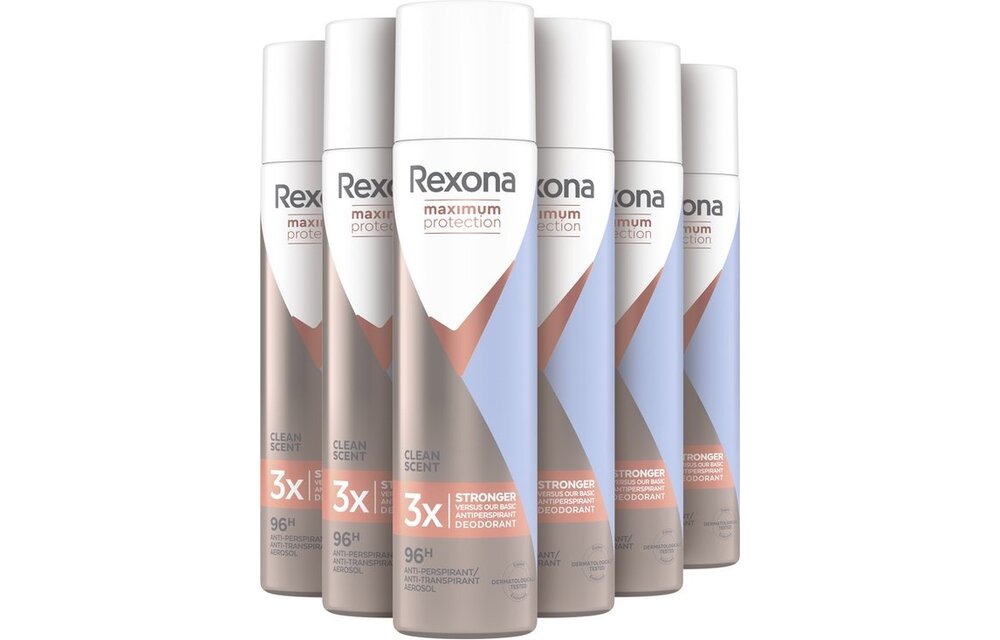 Rexona Women Maximum Protection Clean Scent Anti-transpirant Spray - 6 x 100 ml - Voordeelverpakking