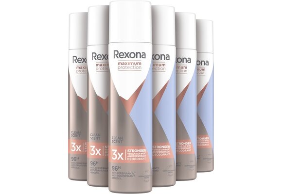 Rexona Women Maximum Protection Clean Scent Anti-transpirant Spray - 6 x 100 ml - Voordeelverpakking