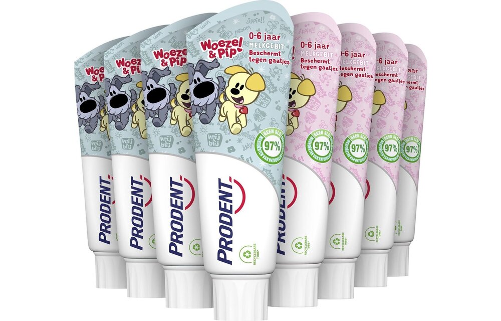 Prodent Kids 0-6 jaar Woezel & Pip Tandpasta - 12 x 75 ml - Voordeelverpakking