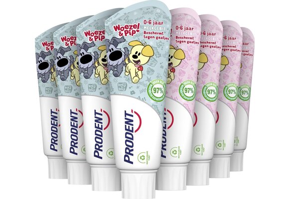 Prodent Kids 0-6 jaar Woezel & Pip Tandpasta - 12 x 75 ml - Voordeelverpakking