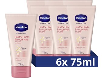 Vaseline Intensive Care Handcreme - Healthy Hands & Stronger Nails - met keratine - 6 x 75 ml