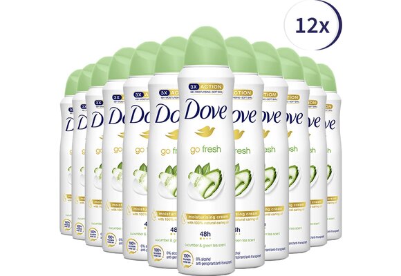 Dove Go Fresh Anti-transpirant Deodorant Spray Cucumber - 12 x 150 ml - Voordeelverpakking