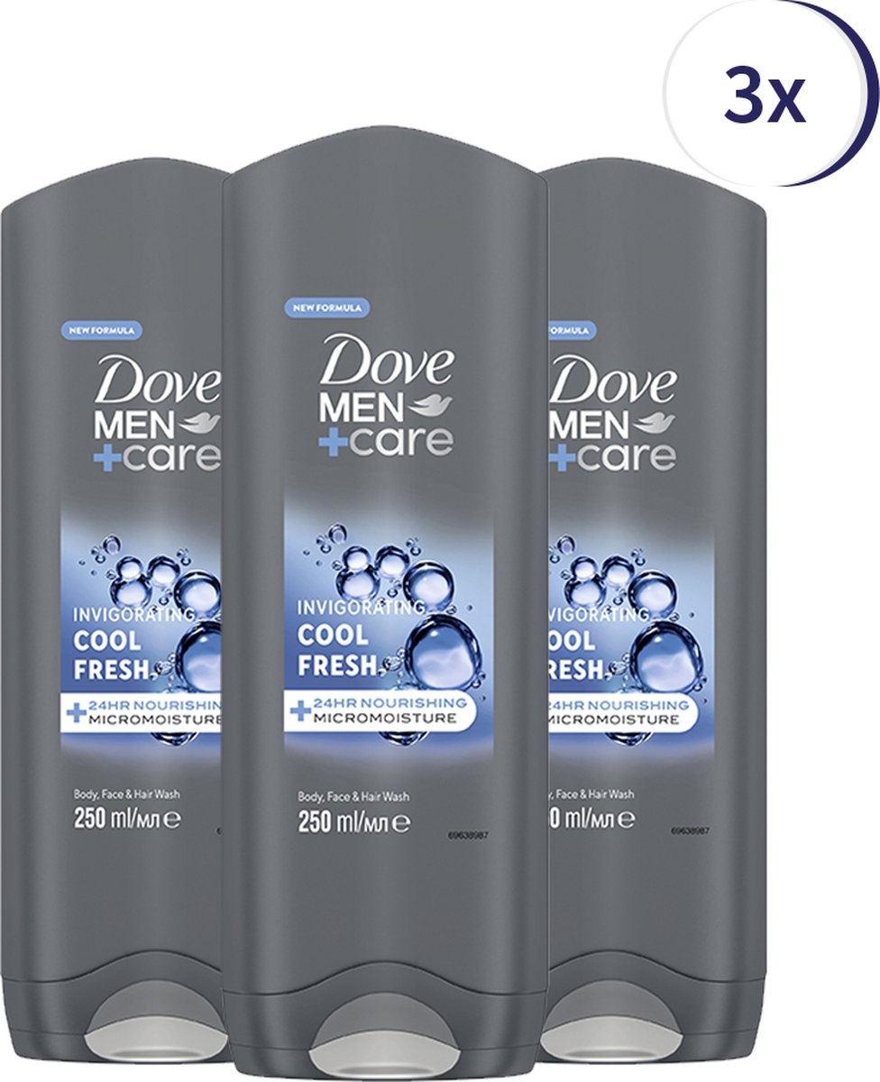 Dove Men Cool Fresh Douchegel - 3 x 250ml - Voordeelverpakking
