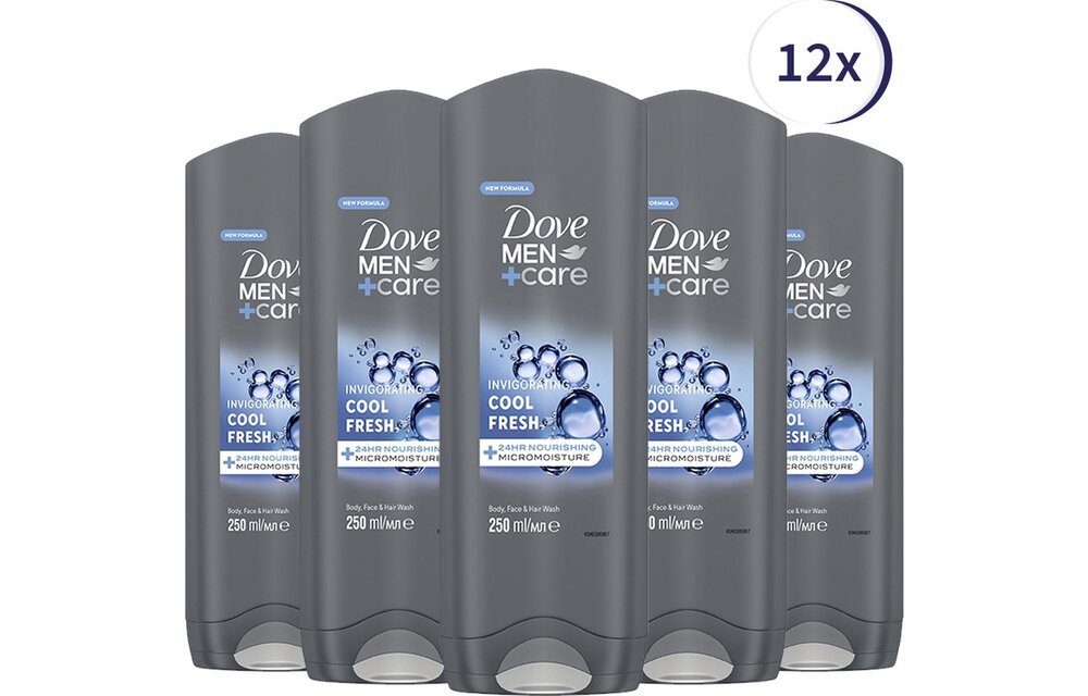 Dove Men Cool Fresh Douchegel - 12 x 250ml - Voordeelverpakking
