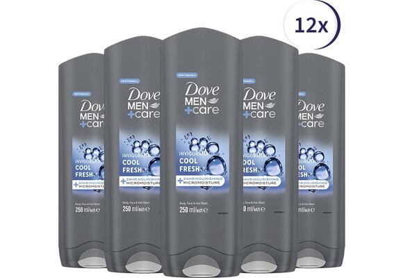 Dove Men Cool Fresh Douchegel - 12 x 250ml - Voordeelverpakking