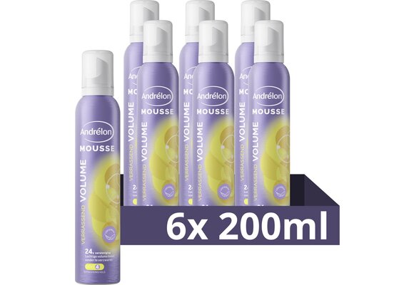 Andrélon Mousse - Verrassend Volume - gaat pluis tegen en beschermt tegen föhnhitte - 6 x 200 ml