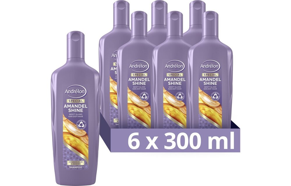 Andrélon Special Amandel Shine Shampoo - 6 x 300 ml - Voordeelverpakking