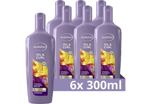 Andrelon Shampoo - Oil & Curl - verrijkt met buriti-olie en murumuru boter - 6 x 300 ml