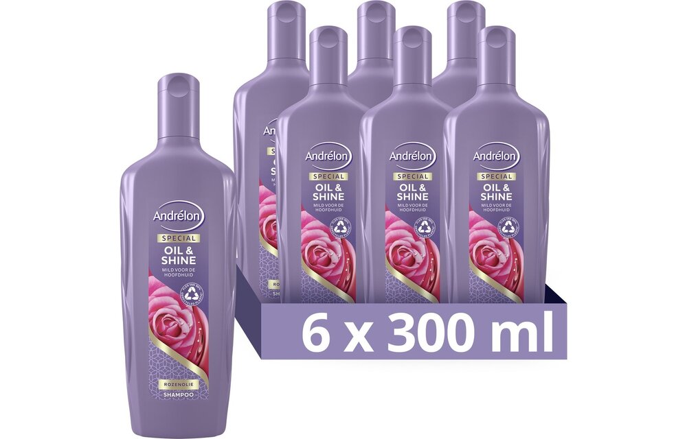 Andrélon Oil & Shine Special Shampoo - 6 x 300 ml - Voordeelverpakking