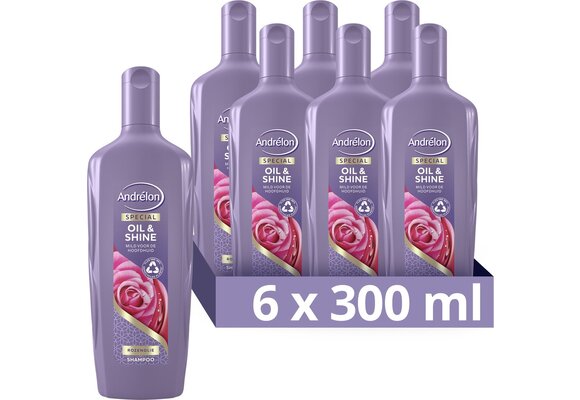 Andrélon Oil & Shine Special Shampoo - 6 x 300 ml - Voordeelverpakking