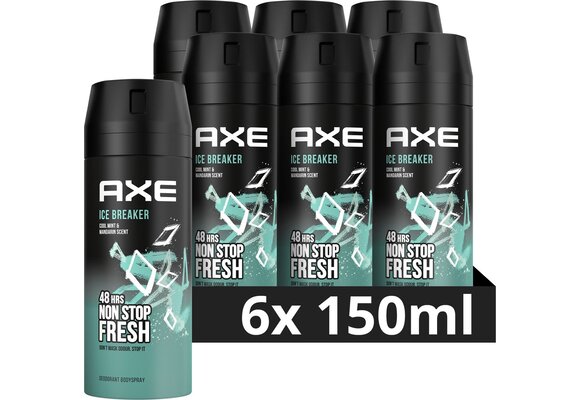 Axe Ice Breaker Deodorant Bodyspray - 6 x 150 ml - Voordeelverpakking
