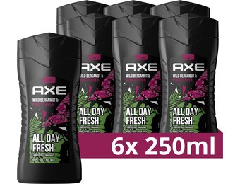 AXE 3-in-1 Douchegel - Wild Bergamot & Pink Pepper - 6 x 250 ml - Voordeelverpakking