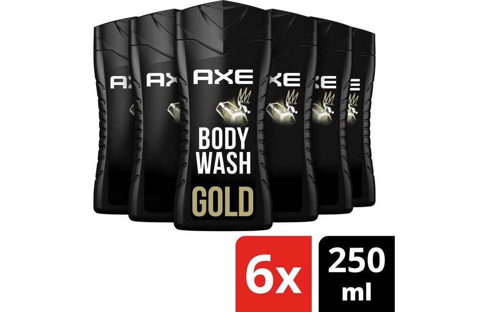 Axe Gold 3-in-1 Douchegel - 6 x 250 ml - Voordeelverpakking