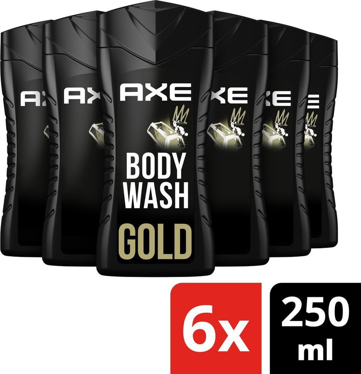 Axe Gold 3-in-1 Douchegel - 6 x 250 ml - Voordeelverpakking