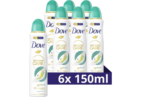 Dove Advanced Care Go Fresh Pear & Aloe Vera - Anti-Transpirant Deodorant Spray - 6 x 150 ml - Voordeelverpakking