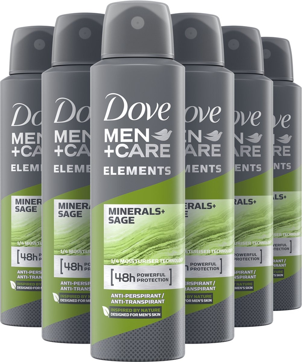 Dove Men+Care Mineral & Sage Deodorant - 6 x 150 ml - Voordeelverpakking