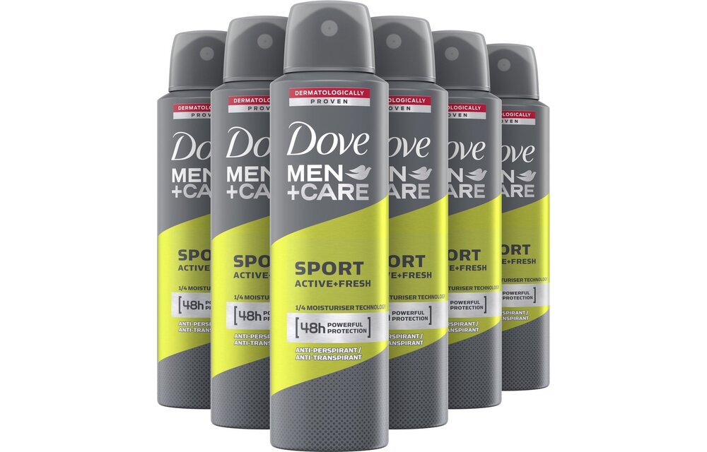 Dove Men+Care Men+Care Sport Active+Fresh Anti-Transpirant Deodorant Spray - 6 x 150 ml - Voordeelverpakking