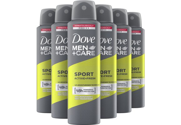 Dove Men+Care Men+Care Sport Active+Fresh Anti-Transpirant Deodorant Spray - 6 x 150 ml - Voordeelverpakking